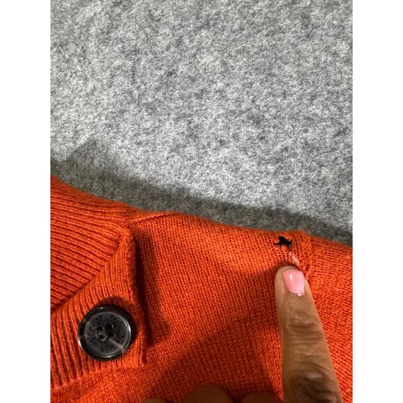 Hobbs London Sweater Women XS Orange Long Sleeve‎ Cashmere Wool Blend Old Money - Picture 3 of 10